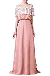 Chiffon Wrap Lace Natural   Waistline Evening Dress 