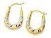 9ct Two Colour Gold Creole Earrings