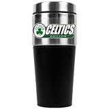 NBA Boston Celtics 16-Ounce Stainless Steel Travel Tumbler with Black Sleeve