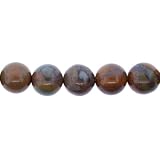 Bamboo Jasper : Ball-Plain - 8mm Diameter, No Grade - Sold by: 16 Inch Strand. with Angel Mountain Beads Heart Charm (.625 x .570 inches)