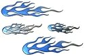 Flammen Aufkleber Flammenaufkleber Flames Autoaufkleber Carsticker Car Sticker Heck Emblem Schriftzug Exterieur 3D Auto blau