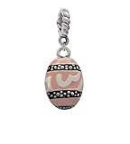 Pink Easter Egg Charm Dangle Pendant