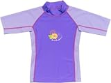 Rash Guard Shirt Short Sleeve for Girls - Violet/Lavender
