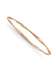 14k Rose gold Leslies Rose Gold Polished Twisted Slip on Bangle
