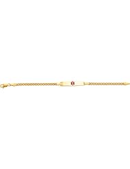 14K Gold Red Enamel Childrens Medical Bracelet XM420-6