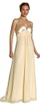 #2097 - BEST SELLER - Formal Evening Gown. Halter dress with empire waist front pleats, and rhinestone brooch