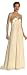 #2097 - BEST SELLER - Formal Evening Gown. Halter dress with empire waist front pleats, and rhinestone brooch