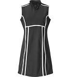 Womens Sleeveless Contrast Piped Mandarin Collar Dress