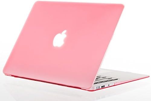 Rubberized Hard Case (PINK) 3 in 1 with Crystal Guard Silicone Keyboard Protector, LCD Screen Protector and Microfiber cloth for ONLY NEWEST MODELS A1369 and A1466 MacBook Air 13.3 inch