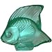 LALIQUE Crystal Mint Green Fish Figurine