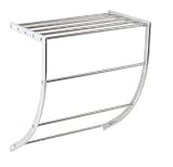 Bathroom Towel Holder Shelf Caddy Rack in Chrome and Steel