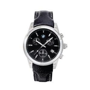 BMW Mens Sporty Chronograph Watch Black Dial And Band