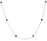 14k White Gold Black Diamond Station Necklace (2.4 cttw), 24