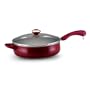 Paula Deen 5 Quart Porcelain Covered Deep Saute Pan, Red