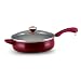 Paula Deen 5 Quart Porcelain Covered Deep Saute Pan, Red