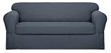 Maytex Stretch Twill Slipcover Loveseat, Denim