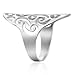 MIMI Sterling Silver Large Long 30MM Filigree Swirl Ring