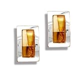 Mosaic Multicolor Amber Post Clip Earrings