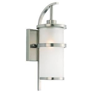 Sea Gull Lighting 88117-962 Outdoor Single-Light Wall Lantern, Brushed Nickel Finish by Sea Gull Lighting