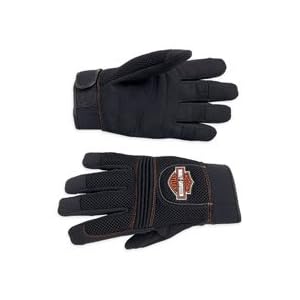 Harley-Davidson� Mens Full-Finger Mesh Gloves. Reflective piping and graphics. 98263-07VM