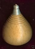 1940'S AUTHENTIC BRASS TIP WOOD SPINNING TOP ASSORTED COLORS SENT AT RANDOM