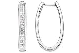 1 Carat Diamond 14K White Gold Hoop Earrings