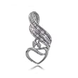 Women's Diamond Heart Ribbon Pendant in Solid 10K White Gold
