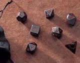 Dwarven Stone Dice: 14mm Obsidian Polyhedral 7-Die Set