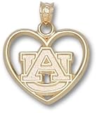 Auburn Tigers AU Heart Pendant - 14KT Gold Jewelry