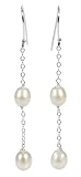 Sterling Silver w/ White Freshwater Cultured Pearl Dangle Earrings