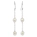 Sterling Silver w/ White Freshwater Cultured Pearl Dangle Earrings