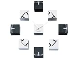 Karlsson Wall Clock DIY Cubic Station, Plastic, Black & White