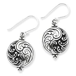 Sterling Silver Antique Filigree Ying and Yang Earrings