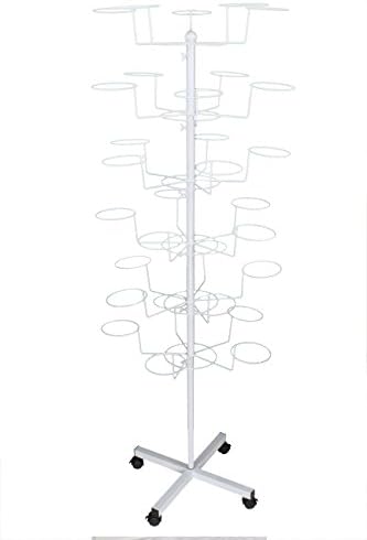 Seana Casual Hat Display Fixture Floor Stand FJ67 (White, 6-Tier)