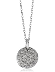 KC Designs "Trinkets" Diamond 14k White Gold Small Pave Disc Pendant Necklace, 16"