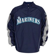 Seattle Mariners Authentic Cool Base Gamer Jacket - Navy/Silver Medium