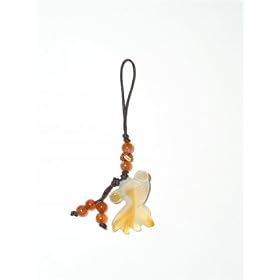 Carnelian bird cell phone charm