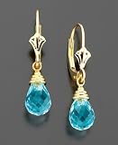 14k Gold Blue Topaz Brio Earring (3 ct. t.w.)