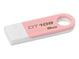 New - Kingston DataTraveler 109 8 GB USB 2.0 Flash Drive - White, Pink - 1 Pack - DT109N/8GBZ