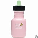 **NEW** Klean Kanteen PINK 12 oz bottle with 2 NEW Avent sippy Adapters and lid