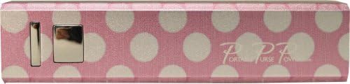 Portable Purse Power Charger - Charging Options for iPhone 5/5S, 4/4S, iPods/iPads, Androids, Nokia Phones-Pink Dot