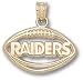 Oakland Raiders Pierced Football 14K Charm/Pendant