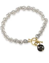 925 Sterling And 14K Yellow Gold And Sterling Silver Tahitian Pearl Bracelet