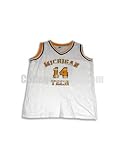 White No. 14 Game Used Michigan Tech Champion Basketball Jersey