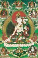 Thanka Print on Canvas; Giclée; White Tara. 18"x24" G