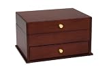 Reed & Barton Lucie, 1 Drawer, Dark Cherry/Ice Blue Jewelry Chest