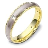 Titanium & 14 Karat Yellow Gold 4.5mm SPINNING Diamond Wedding Band Ring
