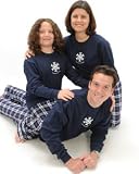 Unique Winter Snowflake Matching Adult and Kids Family Long Sleeve Cotton Clothing Set