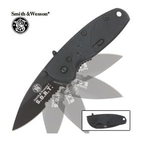 Smith & Wesson SWSORTBMS Sort Medium Serrated Assisted Knife, Black