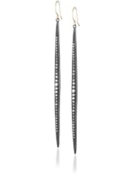 Mizuki 14Kt Wire Charm Large Shadow Silver Icicle Diamond Earrings (1.08Ct)